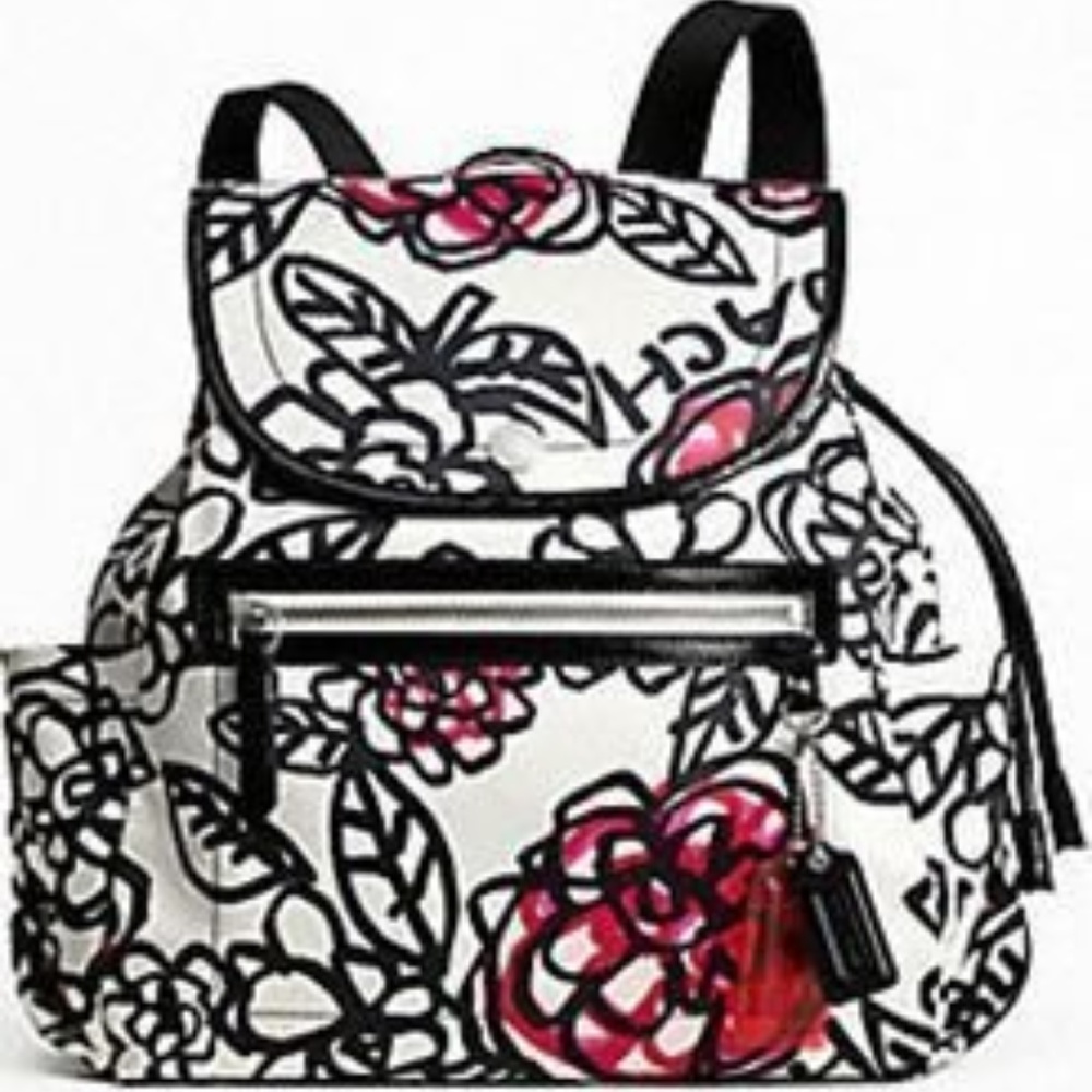 Coach Daisy Floral Graffiti Backpack and Wallet
